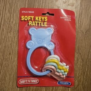 Vintage 1998 Brand New Soft Keys Rattle - Blue